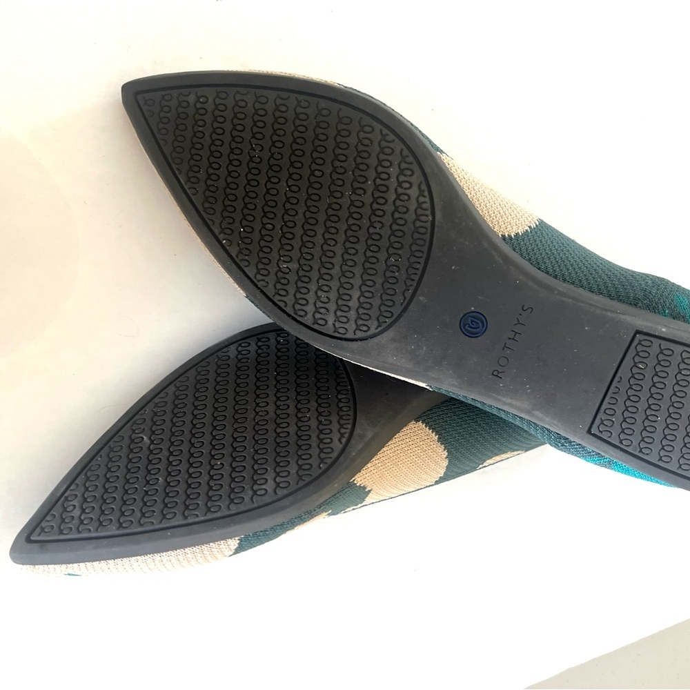 Rothy's the pointe Moroccan green rare patterned flats. - Picture 7 of 9